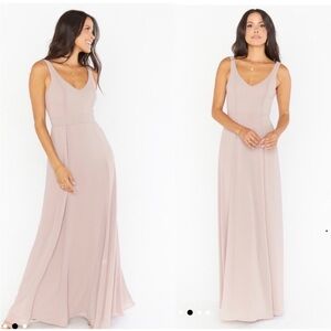 Show Me Your Mumu Jenn Dusty Blush Crisp Maxi Dress Size Small
